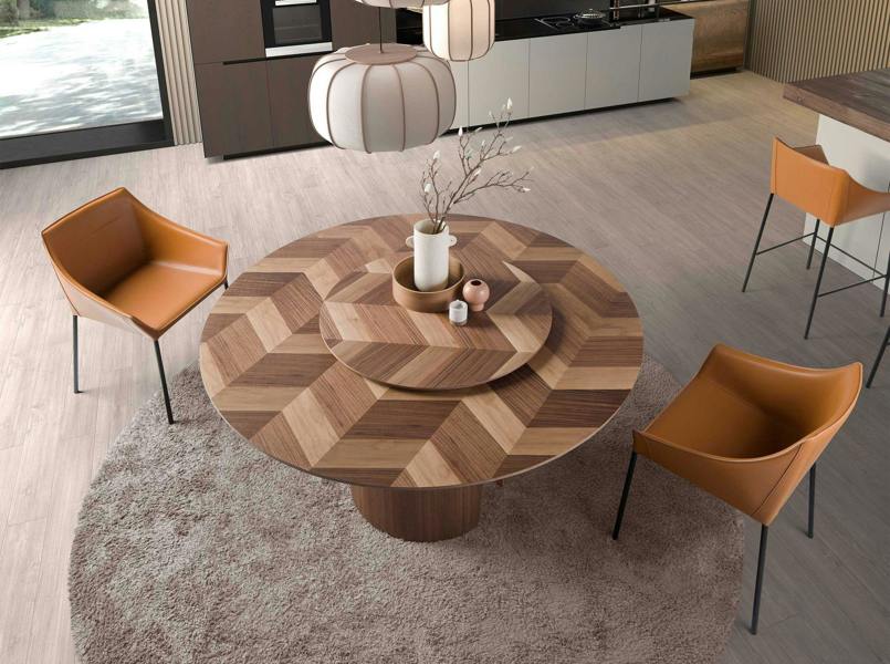 Angel Cerdá Round walnut dining table 1130