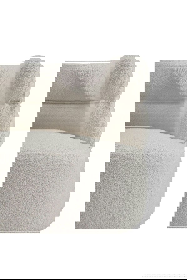 Living and Home Beige Curved Upholstered Single Sofa Accent Chair