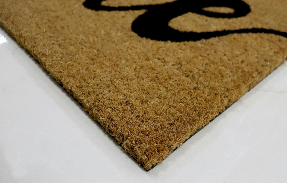 A.Unique Home 15mm Coir Doormat Non-Slip PVC Back - Heart Home 40x80cm