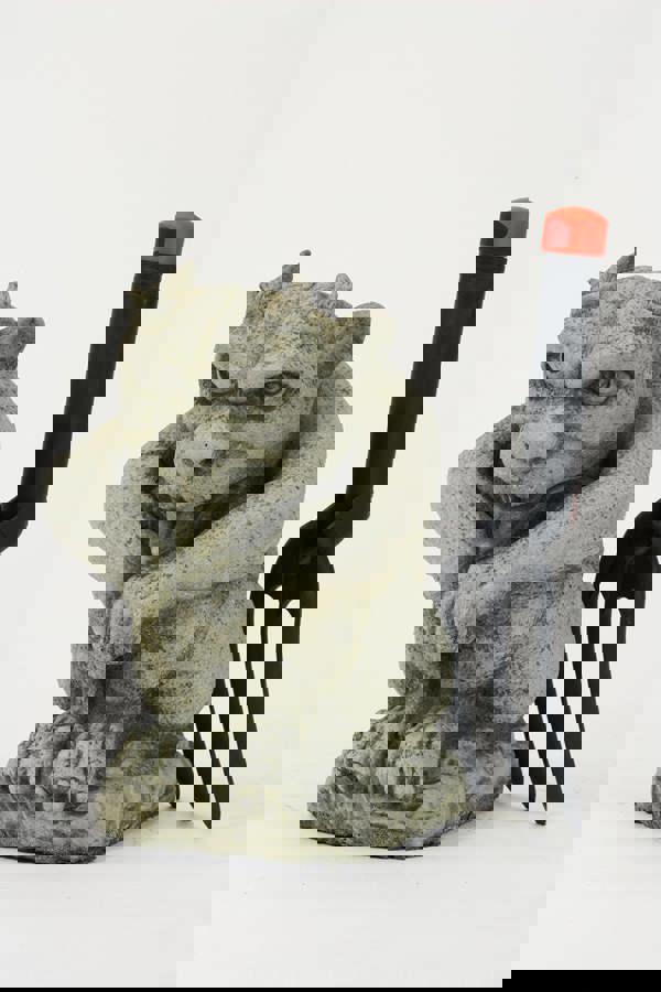 Medium Horned Stone Gargoyle Ornament