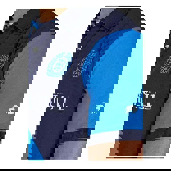 Raging Bull Mens Diagonal Stripe Jersey Polo Shirt - Navy - 