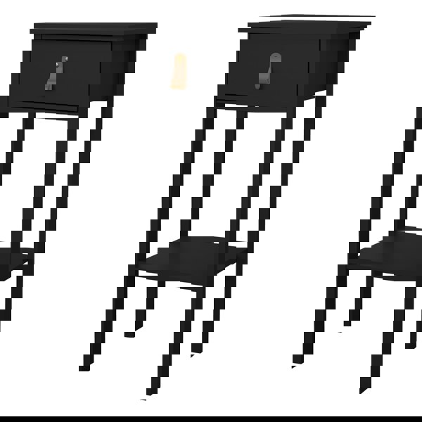 Furniture To Go Barcelona Bedside Table with 1 Drawer in Matt Black