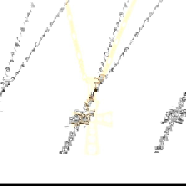 18ct Gold Plated Religious Cross Pendant Necklace