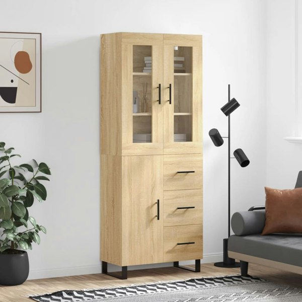 Berkfield Highboard Sonoma Oak 69.5x34x180 cm Engineered Wood