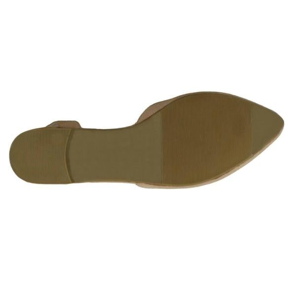 Spot On Ladies Spot On Flat Pointed Toe Ankle Strap Shoes F80538