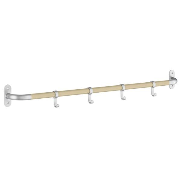 Beech/grey 4 hook coat rack