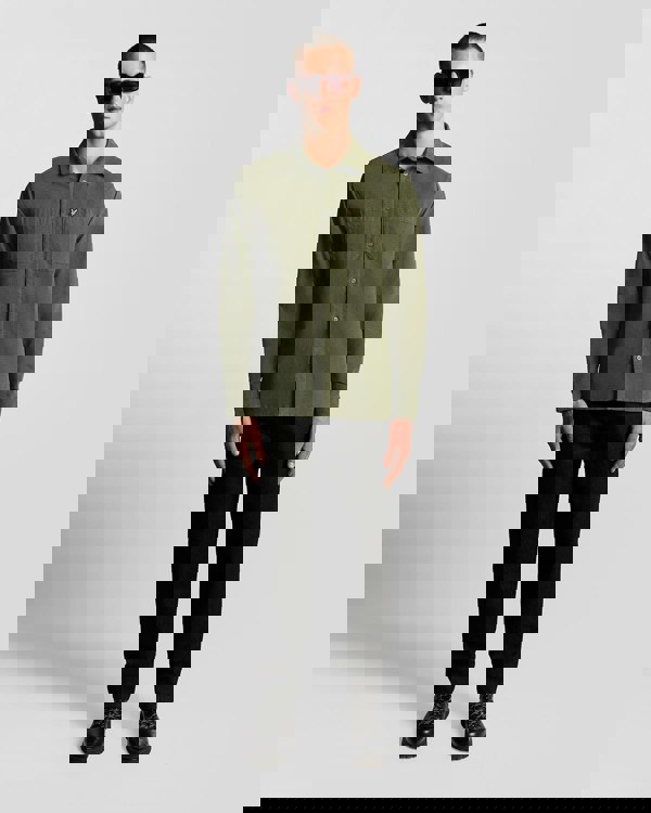 Lyle & Scott Corduroy Shirt - X848 Deep Depths - CHO - Designer Mens Regular Fit Shirts