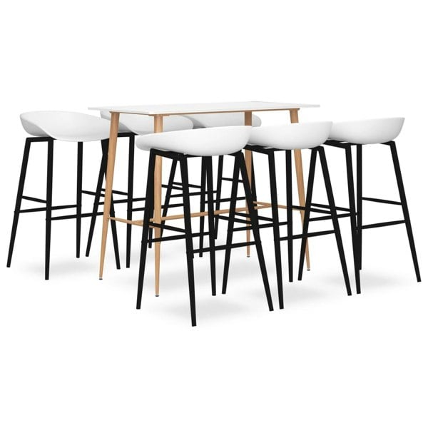 Berkfield 7 Piece Bar Set White