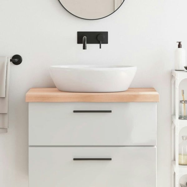 Berkfield Bathroom Countertop 80x50x6 cm Untreated Solid Wood