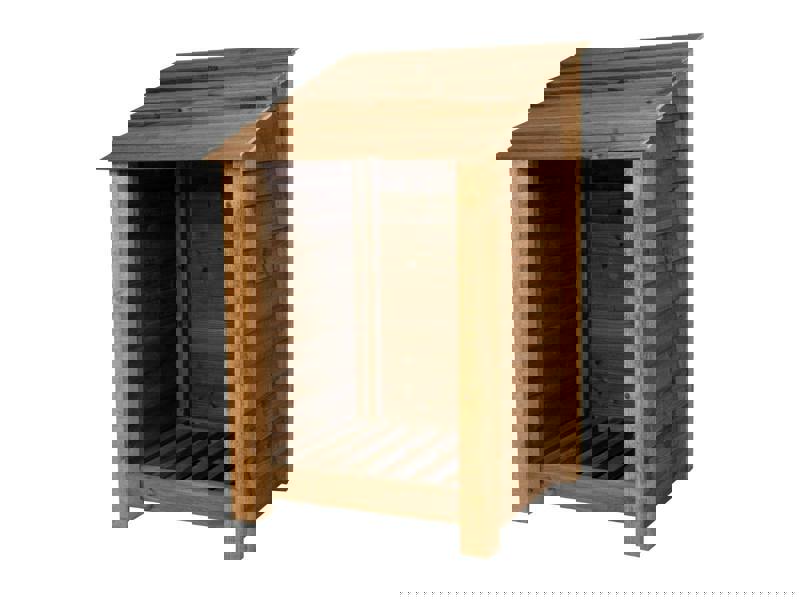 Arbor Garden Solutions Wooden Log Store W-79cm, H-126cm or 180cm, D-88cm - Brown Finish