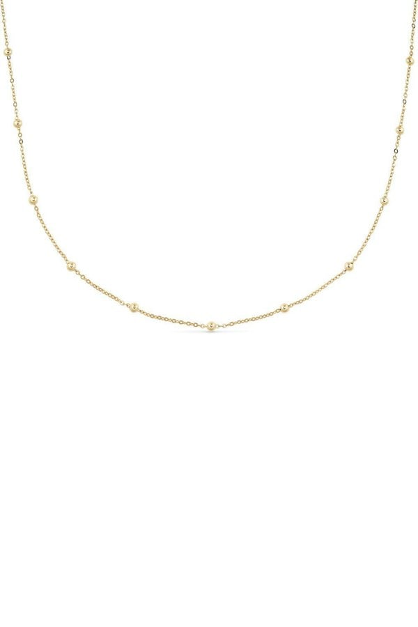 Dainty 14K Gold Bead Choker Necklace - Necklaces - Elk & Bloom