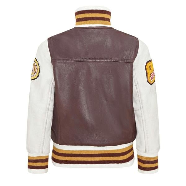 Infinity Leather Kids Letterman Leather Varsity College Bomber Jacket 3-13 yrs