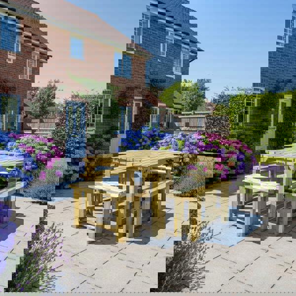 Arbor Garden Solutions QUADRUM Picnic Table With 4 Benches