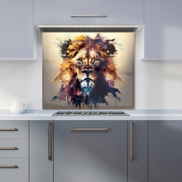 Warren Reed - Designer Majestic Lion Face Splashart Kitchen Splashback