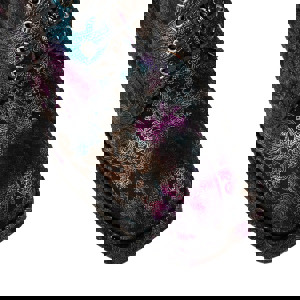 Embassy London Roulette Platform - Black Foil - Women's leather oxford pump with platform and block heel