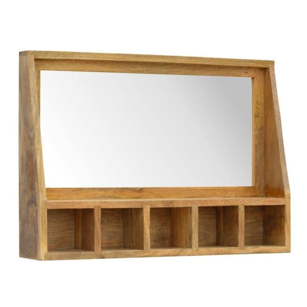 Artisan Furniture Solid Wood 5 Slot Floating Unit with Mirror