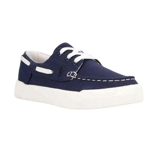 Ralph Lauren Childrens/Kids Briar Canvas Flat Boat Shoes - Navy/White - 