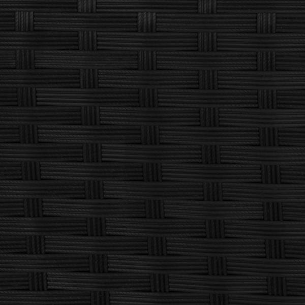 Textured black rattan weave of a cushion storage box, showcasing a modern design perfect for outdoor or indoor use