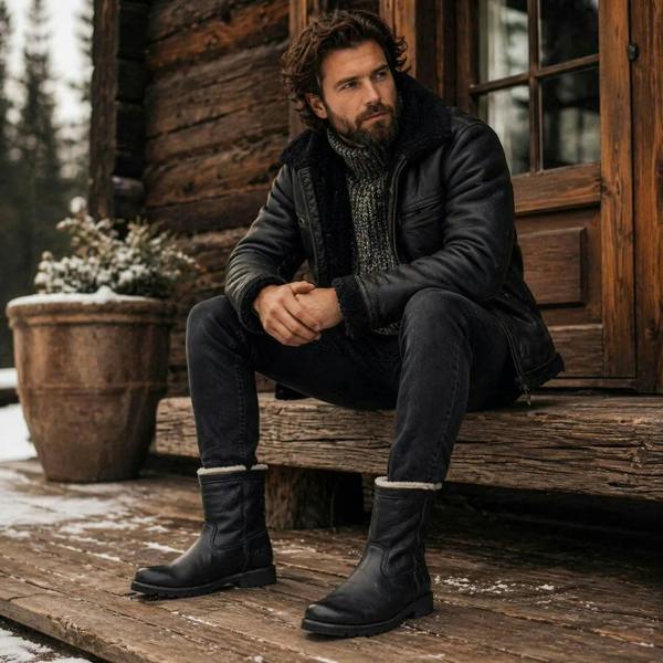 Panama Jack Fedro Igloo C3 - Men’s Black Waterproof Leather Ankle Boots