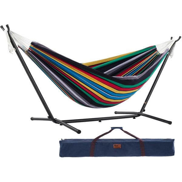 Vivere Double Cotton Hammock with Stand (280cm) - Rio Night