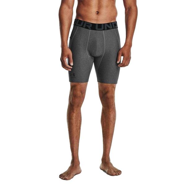 Under Armour Mens HeatGear Fitted Compression Shorts - Carbon Heather - 