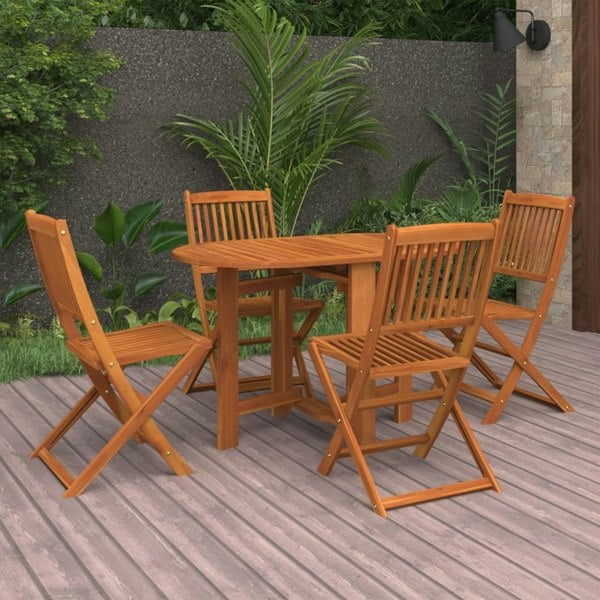 Berkfield 5 Piece Garden Dining Set Solid Acacia Wood