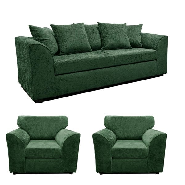 Furnishings For Less Monaco Chenille Fabric 3 Seater and 2 Armchairs
