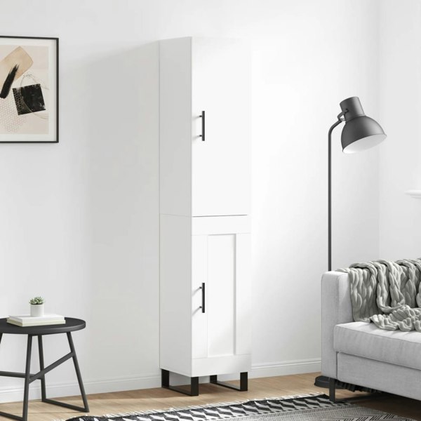 Berkfield Highboard White 34.5x34x180 cm Engineered Wood