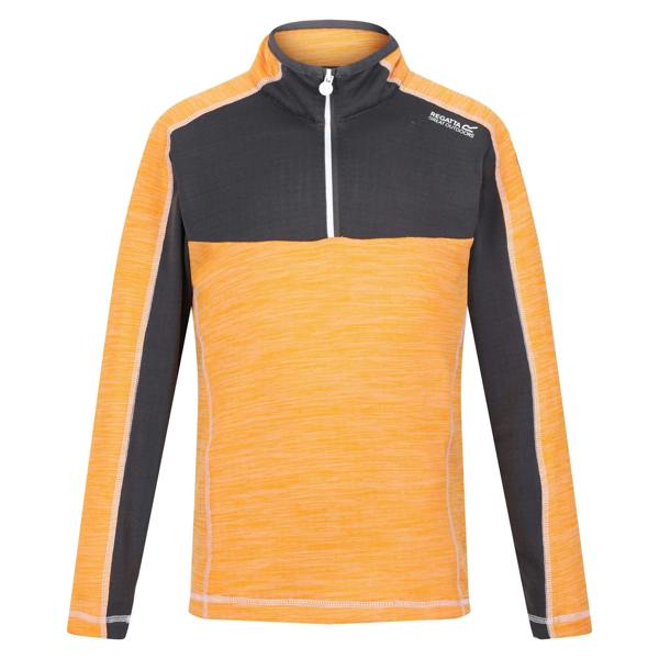 Regatta Childrens/Kids Hewley Recycled Half Zip Fleece Top - Apricot Crush/Seal Grey - 