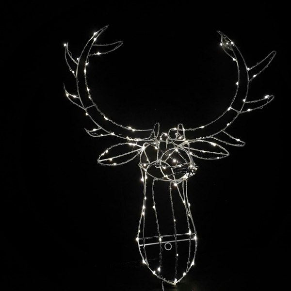 Samuel Alexander 70cm Festive Christmas Indoor Outdoor Twinkling LED Reindeer Head in Warm White