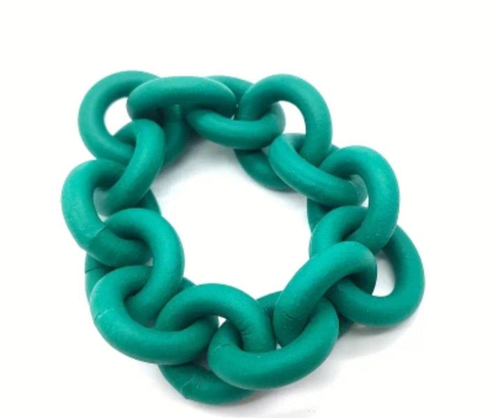 One Of A Kind Club Dark green chunky rubber bracelet