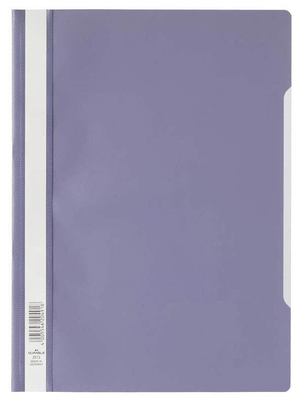 Durable Clear View Project Folder Document Report File | 25 Pack | A4 Purple