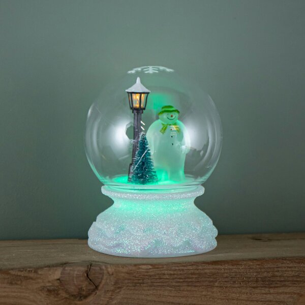 Samuel Alexander 12cm Battery Operated Light up Christmas Snow Globe with The Snowman & Multi-Coloured LEDs