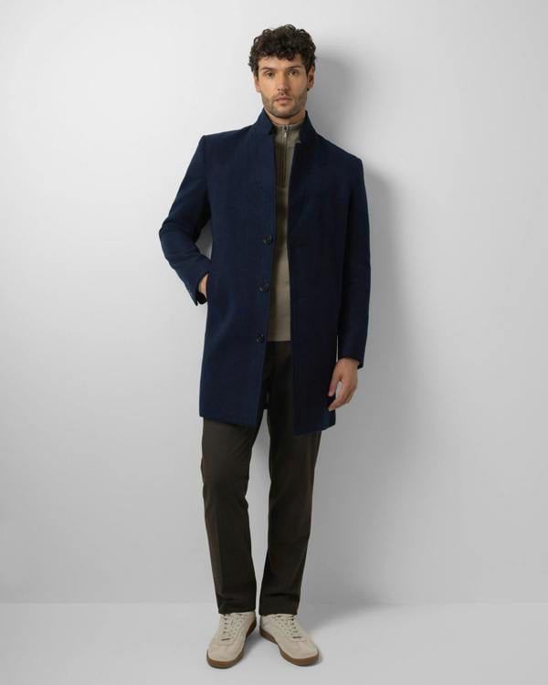 Steel & Jelly Holden - Inverted Collar Coat - Navy