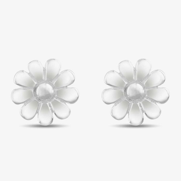T. H. Baker Sterling Silver Bee and Flower Stud Earrings 8.55.8649