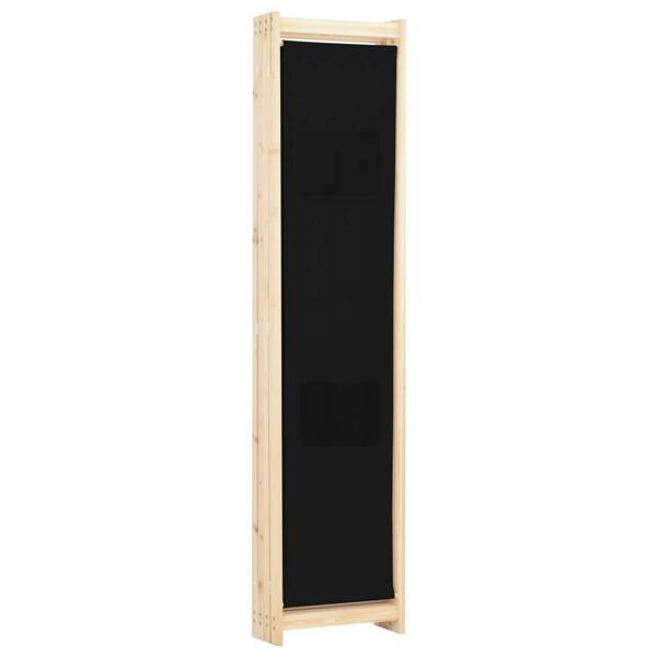 Berkfield 4-Panel Room Divider Black 160x170x4 cm Fabric