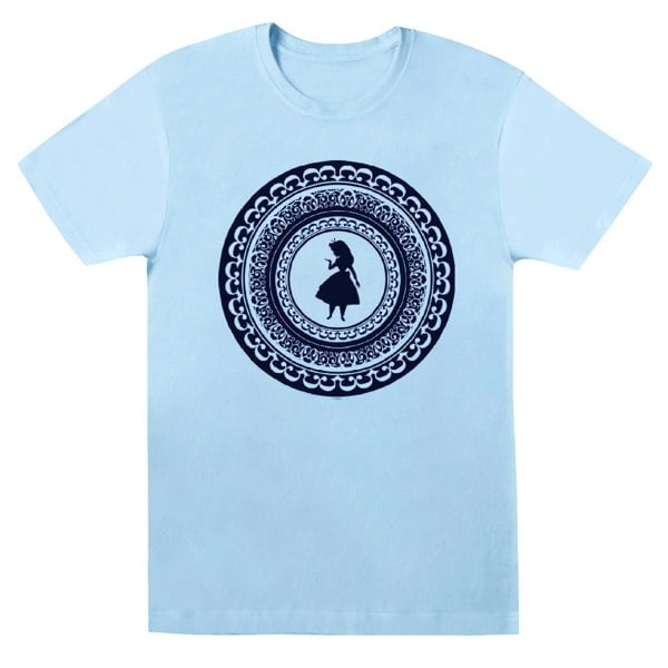 Disney Womens/Ladies Alice In Wonderland Circle Cotton Boyfriend T-Shirt - Baby Blue