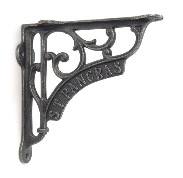 Pair of Antique Cast Iron London St Pancras Shelf Brackets