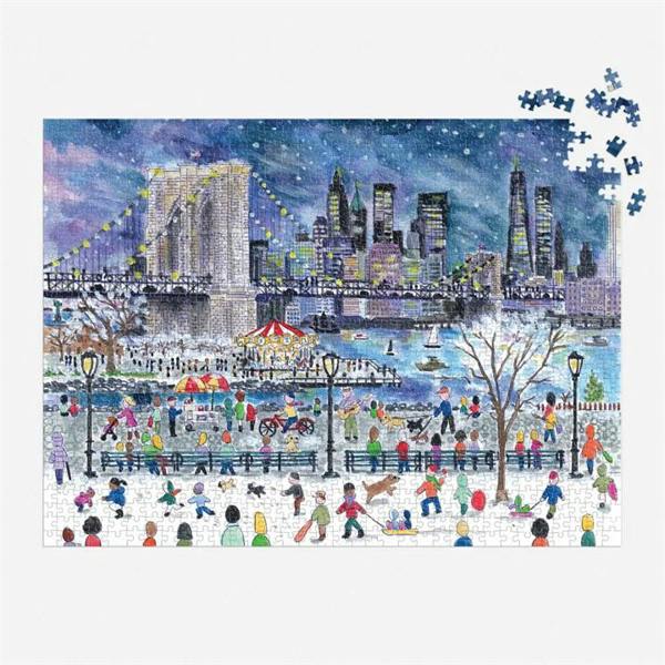 Christmas Michael Storrings Snowfall Over New York City 1000 Piece Jigsaw, Jigsaws & Puzzles, Travel, Gift
