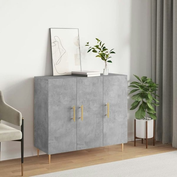 Berkfield Sideboard Concrete Grey 90x34x80 cm Engineered Wood