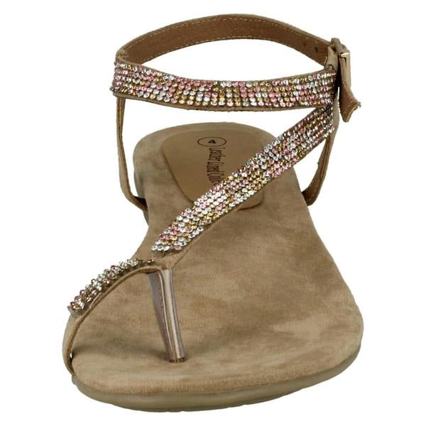 Leather Collection Ladies Leather Collection Y Strap Toe Loop Sandals