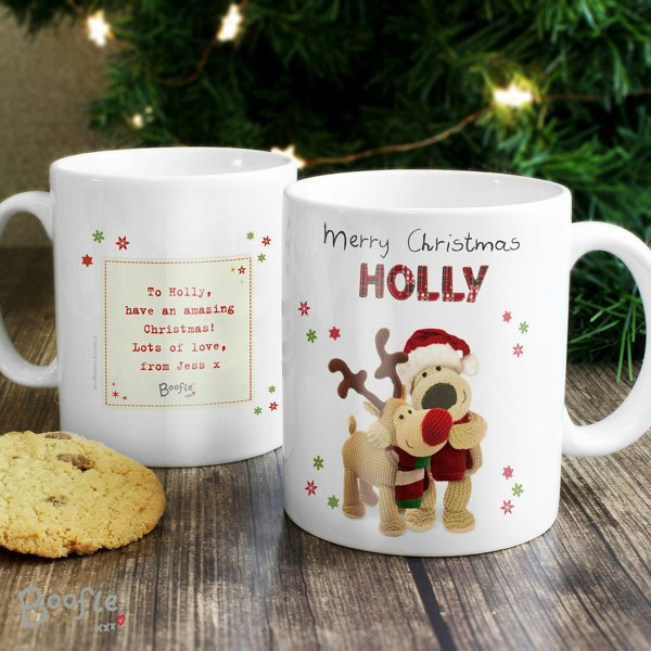 Personalised Memento Company Personalised Boofle Christmas Reindeer Mug