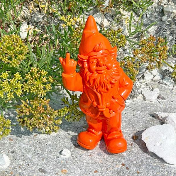 Stoobz Orange Middle Finger F**k You Garden Gnome 20cm