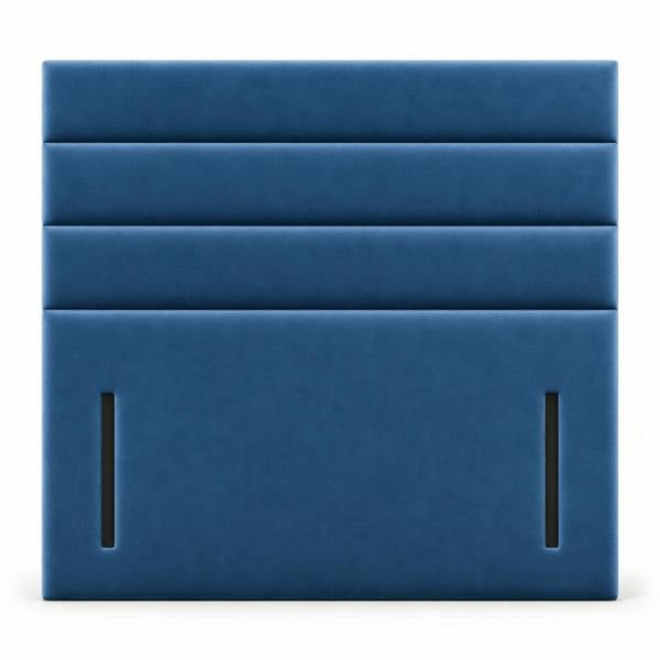 Great British Beds Horizontal Line Headboard - Blue Plush