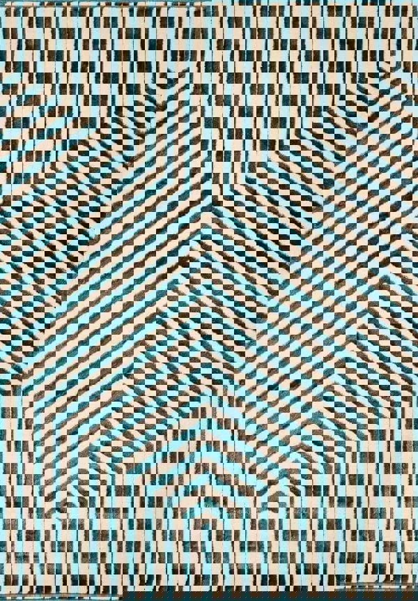 Zeo Deco Rug – Soft 3D Texture in Beige & Blue