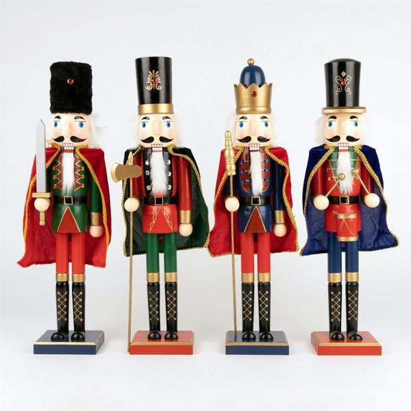 60cm Wooden Christmas Nutcracker Ornament, Hand-Painted Decorative Figure for Home Display image 6