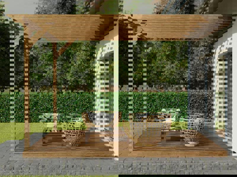 Arbor Garden Solutions Wall Mounted Pergola and Decking Kit Orchid Design