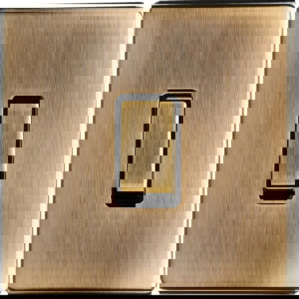 1 Gang Single SCREWLESS 20A Switch ANTIQUE BRASS & BLACK 3mm Slim Metal Plate