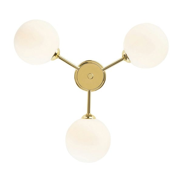 Contemporary Chic Polished Gold Ceiling Light with Opal White Globe Glass Shades Image 5