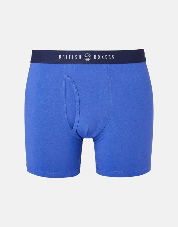 Three-pack British Boxers Men's Keyhole Stretch Trunks – Storm Blues - British Boxers